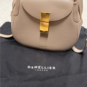 DeMellier Beige Crossbody Bag with Gold Accent